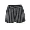 Pantalones Casuales de Punto Rayados Colorblock Retro Americano para Mujer, Nuevos Shorts Deportivos Ajustados de Cintura Baja de Verano al por Mayor