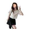 Chaqueta Corta Negra Estilo Chanel Verano 2025 Nuevo Diseño Nicho Chic Top a Cuadros para Mujer Trendy