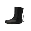 Botines con Cordones Comercio Exterior para Mujer Manga Punta Redonda Botas Martin Europeas y Americanas para Mujer Zapatos Laterales Botas Romanas Tacón Plano Zapatos para Mujer