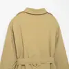 Venta al por mayor transfronteriza 2026 Moda europea y americana casual holgada con botones, gabardina acolchada con cinturón para mujer A68323