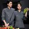 Conjunto de Ropa de Trabajo de Alta Gama para Chef de Manga Larga para Restaurantes Chinos y Occidentales, Hoteles, Cocinas Traseras, Uniforme de Chef Principal, Otoño/Invierno, Transpirable