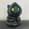 Estatueta de Resina de um Gato Preto Usando uma Capa, Decoração de Mesa Estilo Gótico, Decoração para Casa, Presente Criativo
