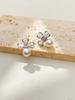 Novos Brincos de Flor com Pedra Olho de Gato Casuais Mais Fáceis de Combinar Estilo Luxo Leve Agulha de Orelha de Prata 925 Brincos Femininos