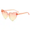 Nuevas Gafas de Sol Unisex con Forma de Corazón Estilo Europeo y Americano Transfronterizas para Mujer, Moda Tiktok, Efecto Adelgazante para Caras Grandes, Gafas de Sol Infantiles de Montura Completa