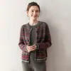 Suéter de Cachemira Suelto Nuevo con Cuello Redondo para Mujer, Cárdigan Jacquard Holgado, Chaqueta de Punto, Otoño e Invierno, Artesanía, Retro, Engrosado