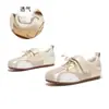 Nuevas zapatillas deportivas para mujer de cuero genuino 2026 zapatos de otoño zapatillas deportivas planas versátiles con lazo zapatos blancos casuales