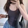 Top Interno Feminino Estilo Hot Girl Slim com Bojo Integrado Alça Fina Verão Simples Versátil Anti-reflexo Colete Pequeno