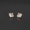 Nalan Plata Esterlina S925 Viento Fresco Dulce Diamante Cisne Aretes Elegantes Lindos Joyería Animal para la Oreja G0038