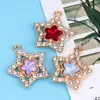 Pendente de Estrela de Cinco Pontas de Cristal Criativo Transfronteiriço Material para Acessórios DIY Liga de Metal Galvanizada Pulseira Colar Venda Direta da Fábrica