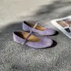 1701-18 Estilo Nuevo Hebilla T Color Sólido Estilo Chanel Cómodos Originales Piel Genuina Zapatos de Moda para Mujer