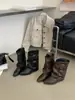 Botas Cortas de Mujer Estilo Nuevo 2026 con Tacones Gruesos Altos y Diseño Plisado, Botas de Media Caña, Botas para Pantalones de Mujer, Botas Martin