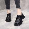 Zapatos Británicos Pequeños de Cuero Suela Gruesa Estilo Preppy Tacones Bajos de Tacón Grueso para Mujer 2024 Nuevos Mocasines Retro Casual Versátiles Zapatos de Mujer