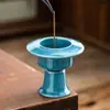 Quemador de Incienso Alto Azul Pavo Real Cerámica Estética Estilo Sino Portainciensos Adorno de Incienso para el Hogar Ambiente de Alta Gama Interior Soporte de Incienso
