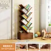 Librero de Madera Maciza Creativo con Forma de Árbol de Pie Estante de Almacenamiento para el Hogar Sala de Estar Esquinero Librero Gabinete de Almacenamiento para Niños