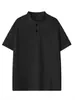 Camiseta de Manga Corta con Cuello Henry para Hombre 2026, Estilo Retro Americano Desconstruido de Gama Alta, Camisa Polo de Media Manga Ajustada para Otoño