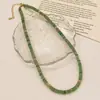 Cadena para Clavícula de Perlas de Agua Dulce Naturales y Grava Verde Fresca de Verano, Collar de Nicho Elegante y Moderno para Mujer