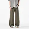 Calça Jeans Wide Leg Estilo Americano para Homens, Reta Solta Tendência Casual Oversized para Adolescentes, Novo Modelo de Algodão 2026