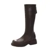 Botas Chelsea Femininas Cano Curto com Salto Escondido 2026 Nova Coleção Outono/Inverno Solado Grosso Salto Bloco Emagrecedoras Versáteis Skinny Botas Curtas Femininas