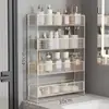 Prateleira de Armazenamento de Cosméticos de Mesa Prateleira de Armazenamento Multicamadas Bancada de Banheiro Skincare Cesta de Armazenamento Multicamadas Montada na Parede