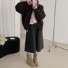 Suéter de moda estilo coreano, único y grueso, cárdigan de punto con cremallera y cuello redondo para mujer, nuevo abrigo top para otoño e invierno 2026
