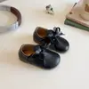 Outono 2026 Novo Sapato Princesa Infantil Meninas Solado Macio Sapato Único Bebê Moda Laço de Renda Sapato de Couro Infantil
