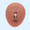 Gaibei Europeo y Americano transfronterizo fruta colgante cabeza anillo para el ombligo con colgante de circonita incrustada piercing uña para el ombligo diamante completo decoración para el ombligo
