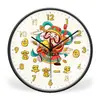 Reloj de Pared Creativo Estilo Chino Dios de la Riqueza Sensuo para Sala de Estar y Comedor del Hogar, Reloj de Pared Decorativo Silencioso