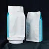 Branco Puro Cor Lateral Dupla Cor Octogonal Selo Zíper Lateral Saco de Café Saco de Embalagem de Alimentos Zíper Saco de Folha de Alumínio Lote Pequeno Impressão Colorida