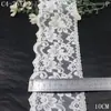 Ribete de encaje Tanglong blanco puro de punto de urdimbre, ligero, sin elasticidad, 10 cm de ancho, adecuado para ropa, vestidos de novia, lencería, bajos de faldas y cortinas de ventana