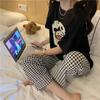Pijamas de manga corta para mujer, traje fino de verano, ropa informal de talla grande para el hogar, primavera y otoño, novedad de 2025