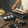 Plato de sushi, plato plano rectangular, bandeja de postre de cerámica, vajilla para barbacoa, platos fríos japoneses, plato de sushi