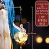 Festival da Primavera Lanterna Artesanato DIY Materiais Bastão Torcido Flor de Lótus Lanterna 2026 Novo Modelo Infantil Estilo Tradicional Lanterna de Mão
