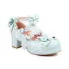 Nuevos Zapatos de Caramelo con Lazo de Encaje Zapatos de Estudiante Lolita Zapatos de Tacón Medio Grueso 30-48 Zapatos de Comercio Exterior