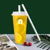Pajitas de PLA Desechables al por Mayor Taza para Té de Leche Pajitas Gruesas Biodegradables para Llevar Pajitas Puntiagudas Empaquetadas Individualmente
