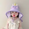 Sombrero de Sol Infantil de Estilo Coreano con Ala Ancha y Lindo Diseño de Dinosaurio, Capa Protectora Solar para Niños y Niñas, Sombrero de Viaje con Protección UV