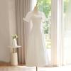 Vestido de Novia Blanco Satinado Ligero Estilo Francés 2026 Modelo Nuevo, Vestido de Novia para Registro de Matrimonio, Vestido de Compromiso, Vestido de Recepción, Vestido de Novia Ligero al por Mayor