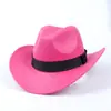 Sombrero de Lana de Caballero Otoño e Invierno Europeo y Americano Transfronterizo Sombrero de Jazz Metálico para Hombres y Mujeres Sombrero de Panamá Deformado Sombrero Vaquero