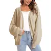 Amazon Suéter de Punto Suéter para Mujer Otoño e Invierno Nuevo Color Sólido Suéter de Punto de Botones Frontales Talla Grande Cardigan Holgado Moderno
