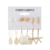 Acessórios Populares Transfronteiriços Europeus e Americanos Estilo Praia Conchas Búzios Estrela do Mar Pérola Diamante Brincos Femininos Conjunto de Brincos para Mulheres
