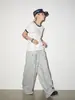 Pantalones anchos con estampado de letras retro americano para mujer en otoño e invierno, diseño holgado, pantalones largos casuales de baile jazz sueltos
