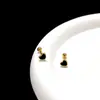Brincos de Aço Titânio Simples Pequenos Borboleta Coração Cinco Estrelas Cruz Cola Preta Gota Haste Fina Explosões Esfera Parafuso Tachinha de Orelha