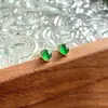Aretes de tachuela Fangxing de zirconia verde para mujer, plata de ley S925, sencillos, elegantes, versátiles, diseño de nicho, aretes de alta gama