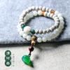 Fragrância simples e isolada pulseira Bodhi de jade branco de círculo duplo Lótus pulseira contas de mão acessórios de roupa Zen para estudantes circulando os dedos