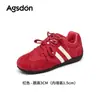 Zapatos de Estilo Alemán Aogushi Deng Rojo para Mujer 2026 Nuevo Otoño Aumentadores de Altura Interior Ballet Retro Casual Zapatos Deportivos para Correr