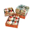 Nueva caja de pastel de cuatro hechizos navideños caja de cuatro felices caja de embalaje transparente portátil decoración de pastel de repostería postre