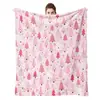 Copos de Nieve Árbol de Navidad Papá Noel Múltiples Patrones Manta Manta para Siesta en la Oficina Estilo Simple Suministro para Comercio Electrónico Transfronterizo