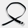 Cinturón Retro de Nicho para Mujer Nuevo Cinturón de Cuero Casual Versátil Sencillo para Combinar con Jeans Estilo de Gama Alta Negro En Stock