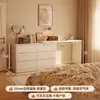 Penteadeira e Cômoda Integrados Quarto Moderno Minimalista 2026 Novo Estilo Francês Mesa de Maquiagem Criado-mudo Mesa de Computador Armazenamento