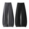 Wk171 Estilo Americano High Street Moda de Rua Unissex Design Desconstruído de Alta Qualidade Calças Masculinas de Corte Solto com Gancho Baixo em Forma de Cimitarra