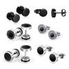 Brincos Piercing de Aço Inoxidável, Brincos, Conjunto Preto Masculino Mais Vendido na Amazon, Joias da Moda, Fornecimento Transfronteiriço